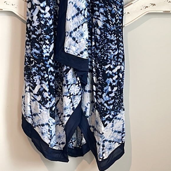 STYLE & CO. SLEEVELESS ASYMMETRICAL TIE DYED MIDI DRESS BLUE WHITE SIZE XS - Picture 4 of 12